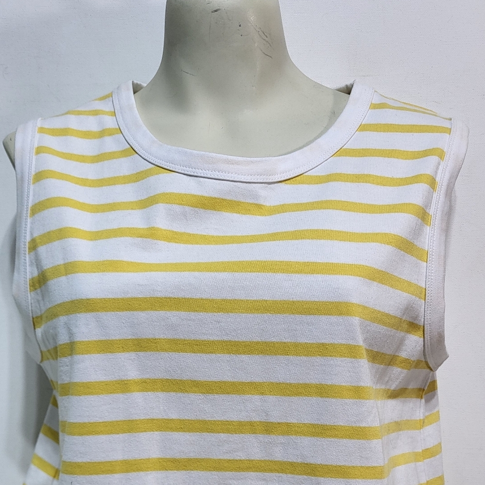 NWT Fig Newport Sleeveless Top - White & Yellow Stripped - Picture 4 of 7